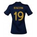 Günstige Frankreich Karim Benzema #19 Heim Fussballtrikot Damen WM 2022 Kurzarm